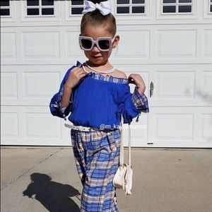 Boutique Girls Chiffon Top Plaid Jumpsuit